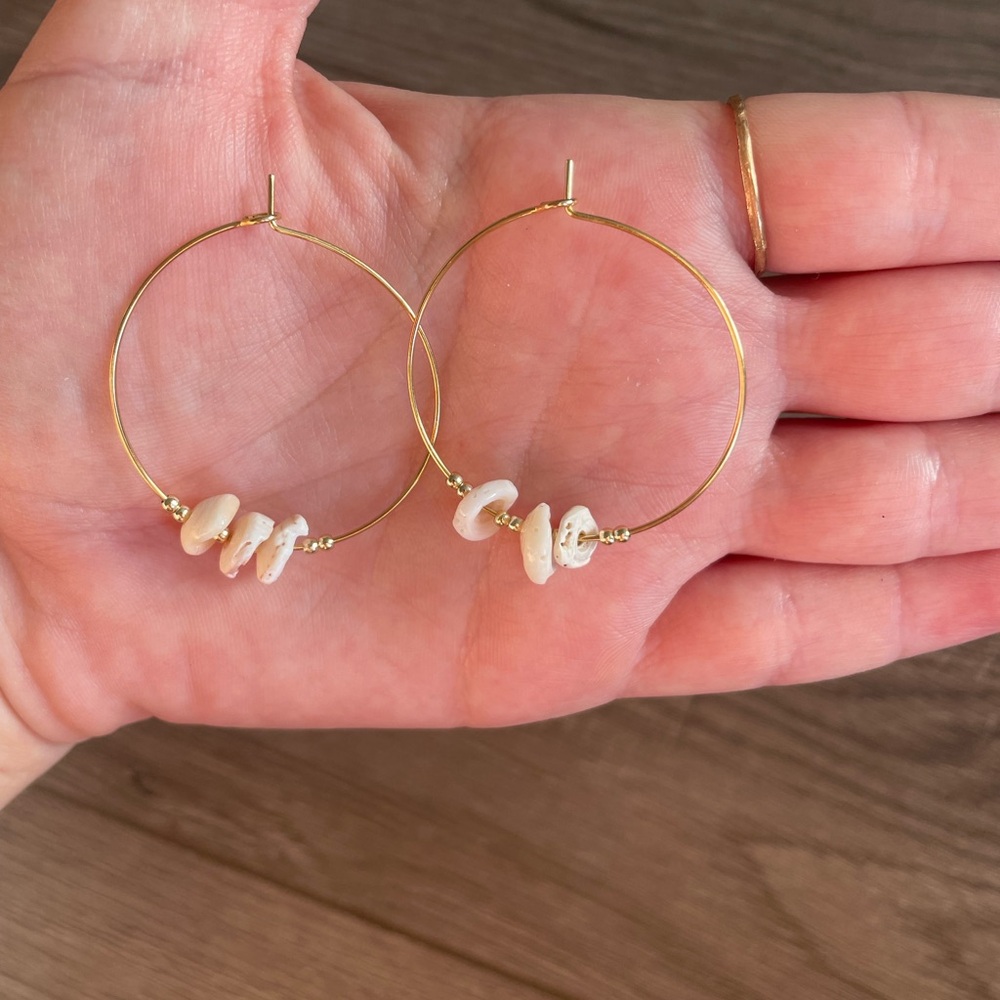 Hawaiian puka shell earrings